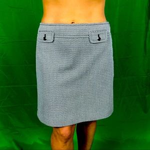 Black and white office skirt with pocket & button detailing -  Size large
